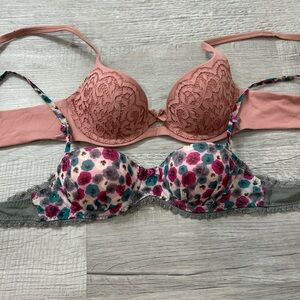 32B Bra Bundle - Victoria’s secret + Sophie and Me - Floral, Nude
